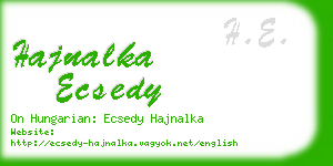 hajnalka ecsedy business card